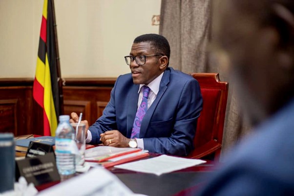 The Prime Minister (Katikkiro) chairing the cabinet meeting
