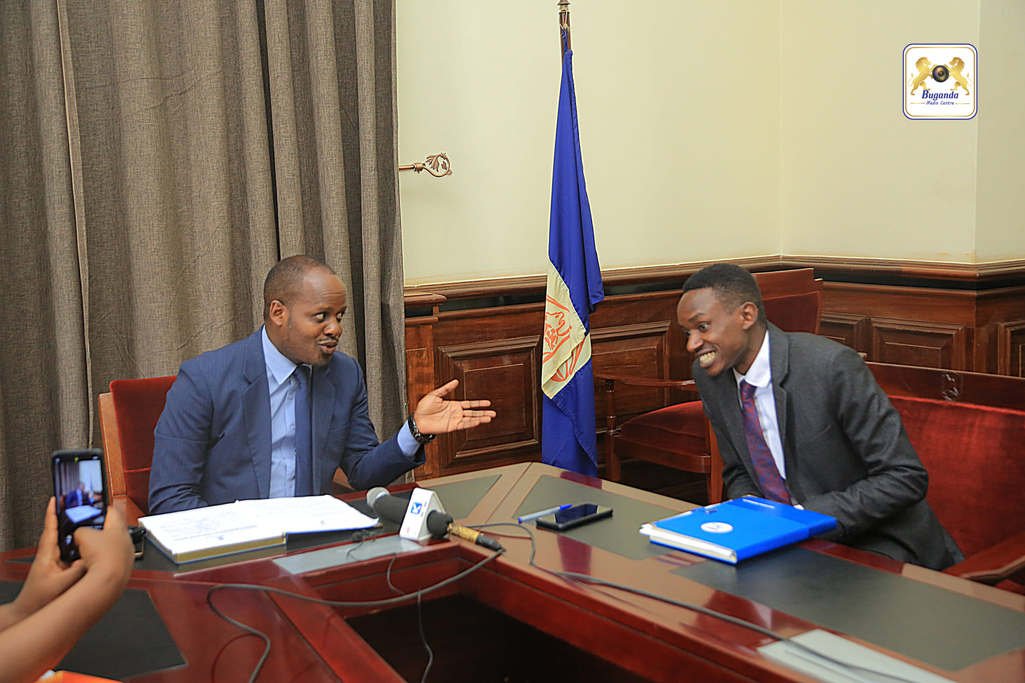 Information Minister Hon. Israel Kazibwe Kitooke was interacting with a journalist