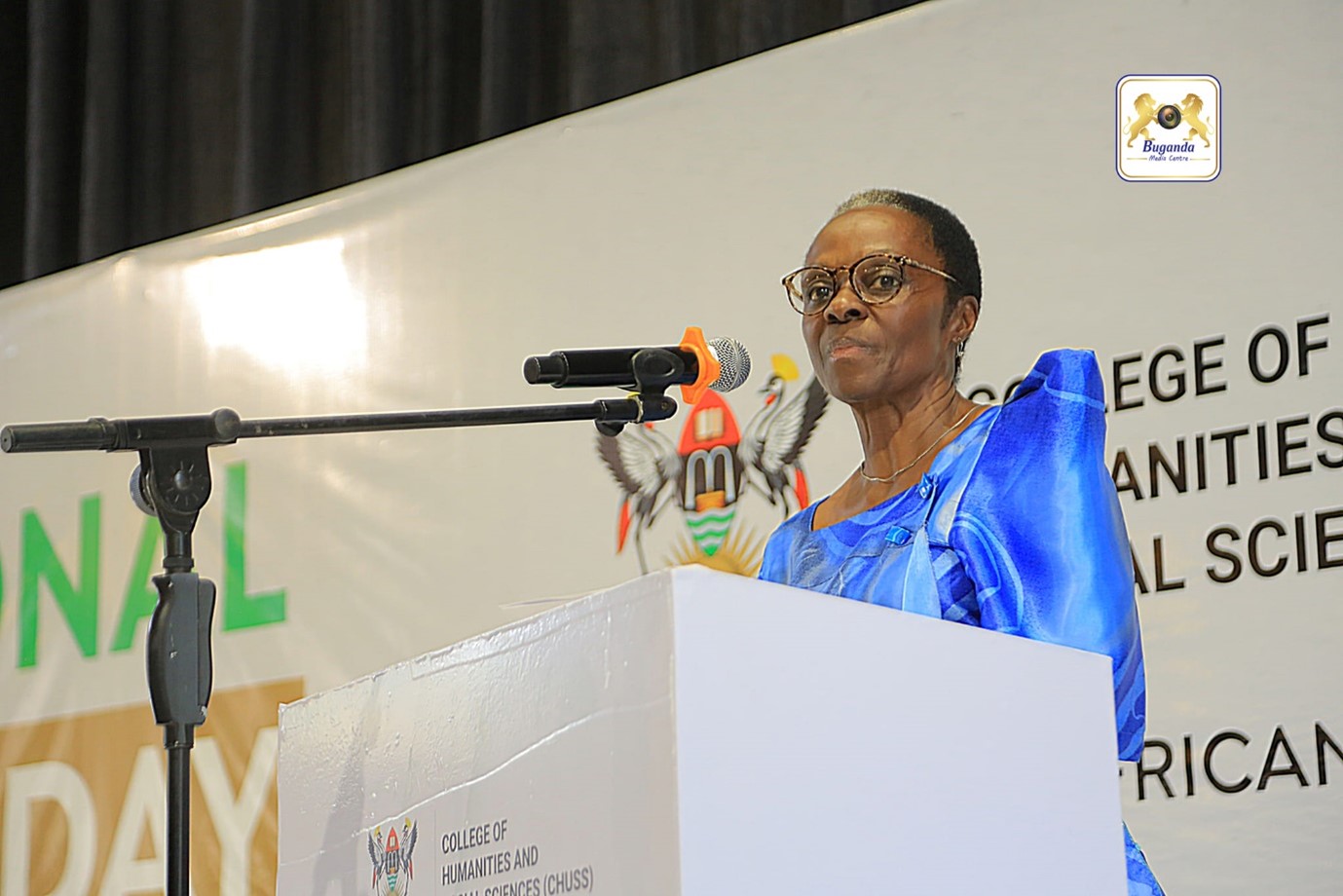 Nalinya Agnes Nabaloga while reading the king's message to the congregation.