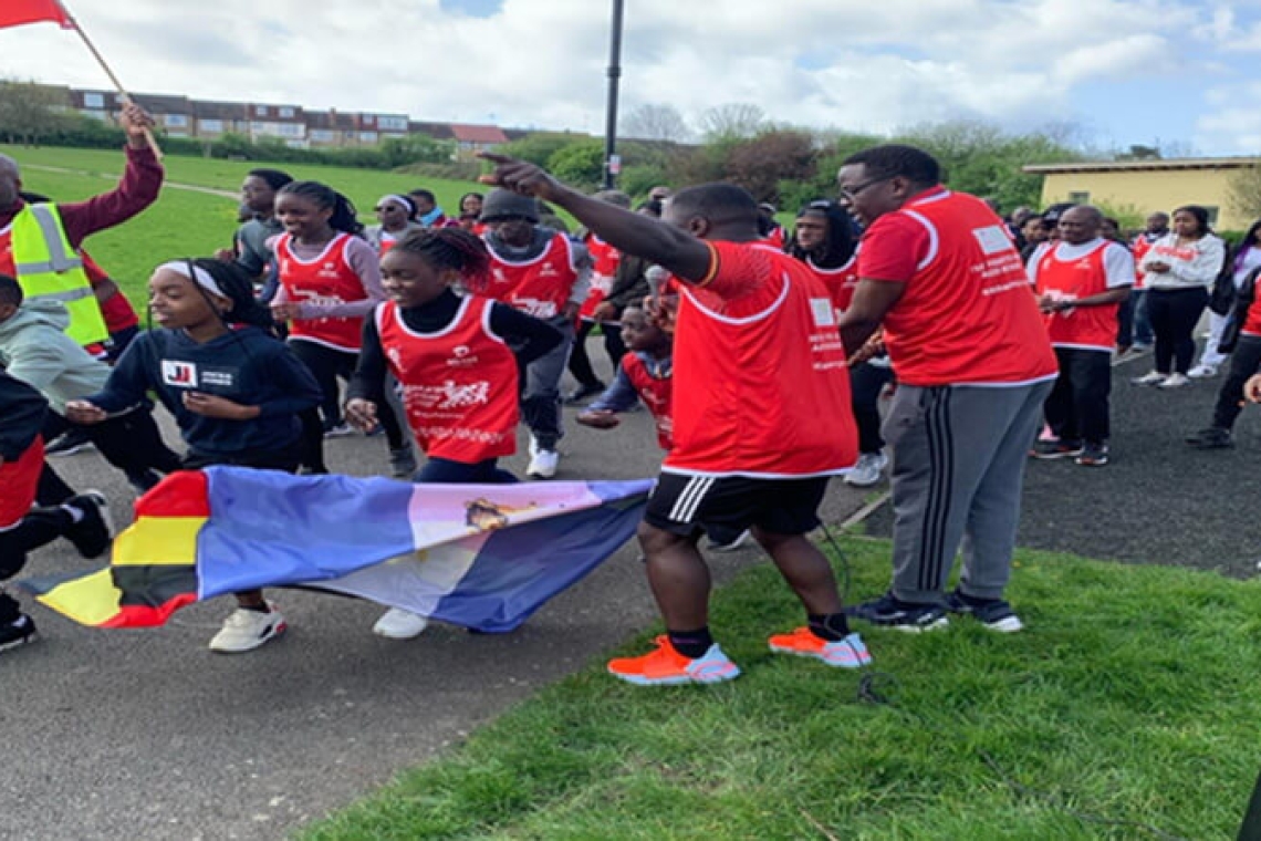 Runners set off after being flagged off at the Kabaka’s 69th Birthday Run in the UK