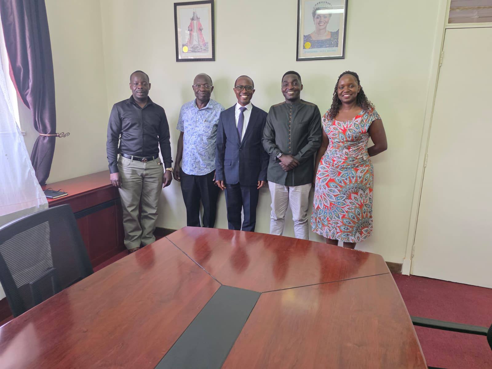 Owek. Joseph Kawuki with Kabaka’s representatives after the meeting.