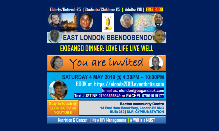 East London Bendobendo Ekigango Dinner 2019